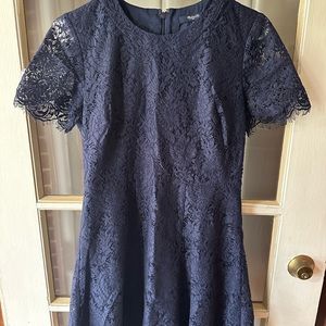Madewell Navy Blue Floral Lace Shift Dress Previously Worn Size 2